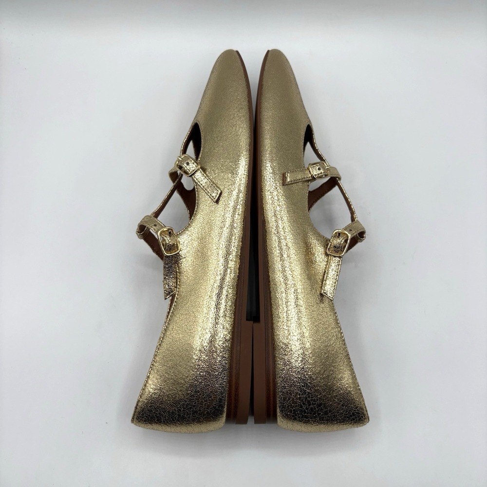 "NEW" LINEA PAOLO Matilda Shoe Women's Size 11 Gold Leather Ballet Flats NIB - Picture 5 of 8